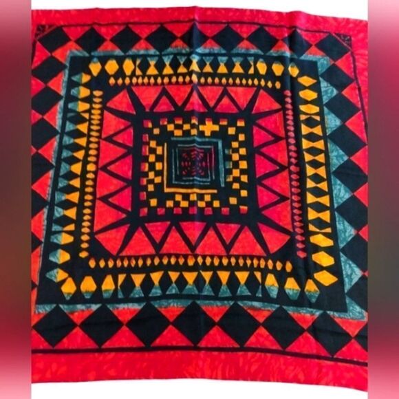 Liberty of London Vintage Silk Scarf Harlequin Rolled Hem - Picture 3 of 14